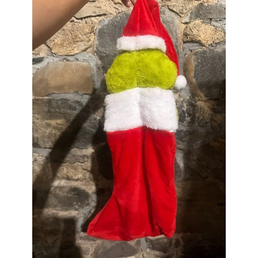 Dr. Seuss The Grinch Naughty or Nice Plush Christmas Stocking 3D Santa Hat NEW